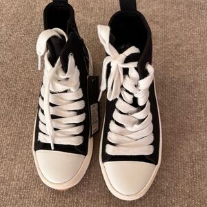 Black and White High-Top Sneakers